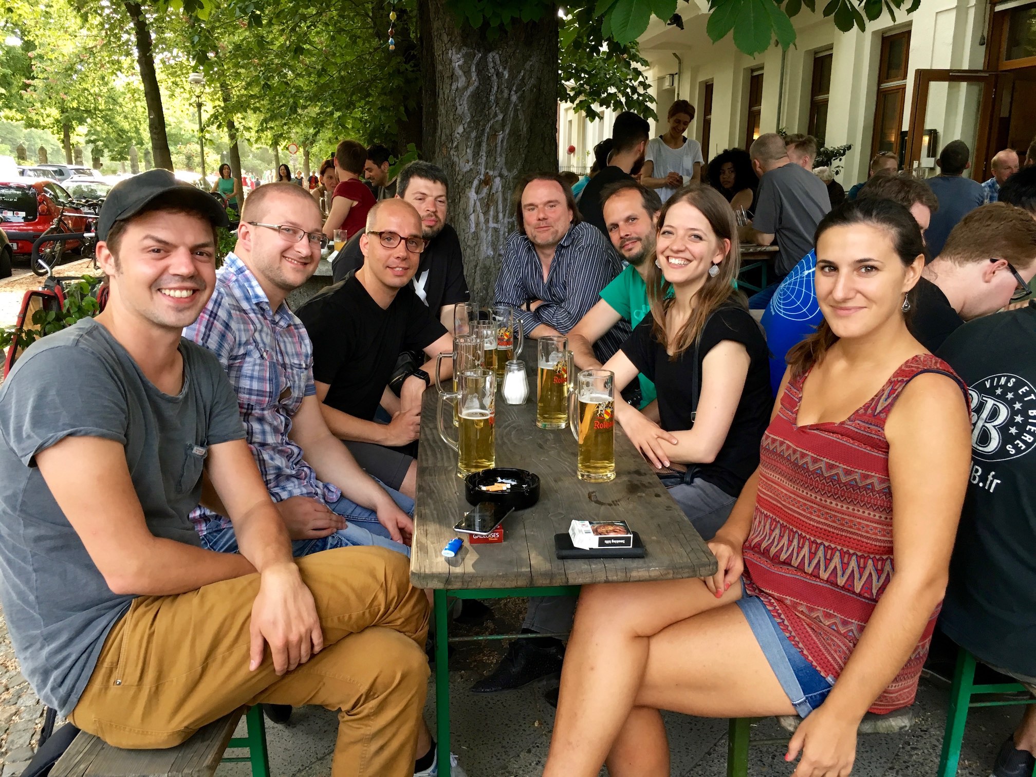 Enjoying some well-deserved refreshments after the tour